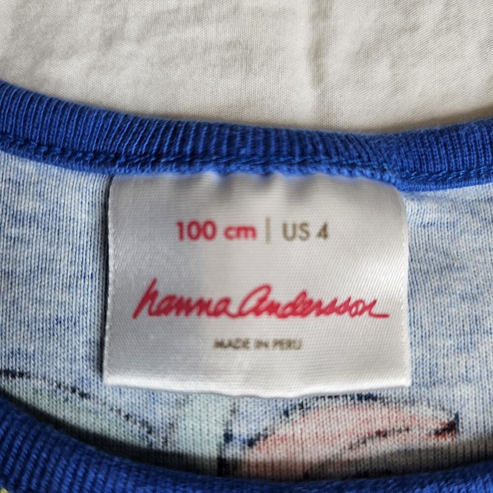 Hanna Andersson Dress size 4 Pineapple Tank Summer Blue Yellow Cotton - Picture 4 of 7